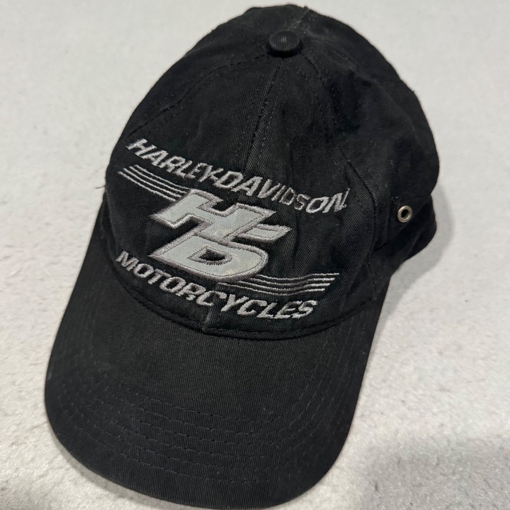 Harley-Davidson Baseball Cap Men OS Black Embroidered HD Logo Biker Hat